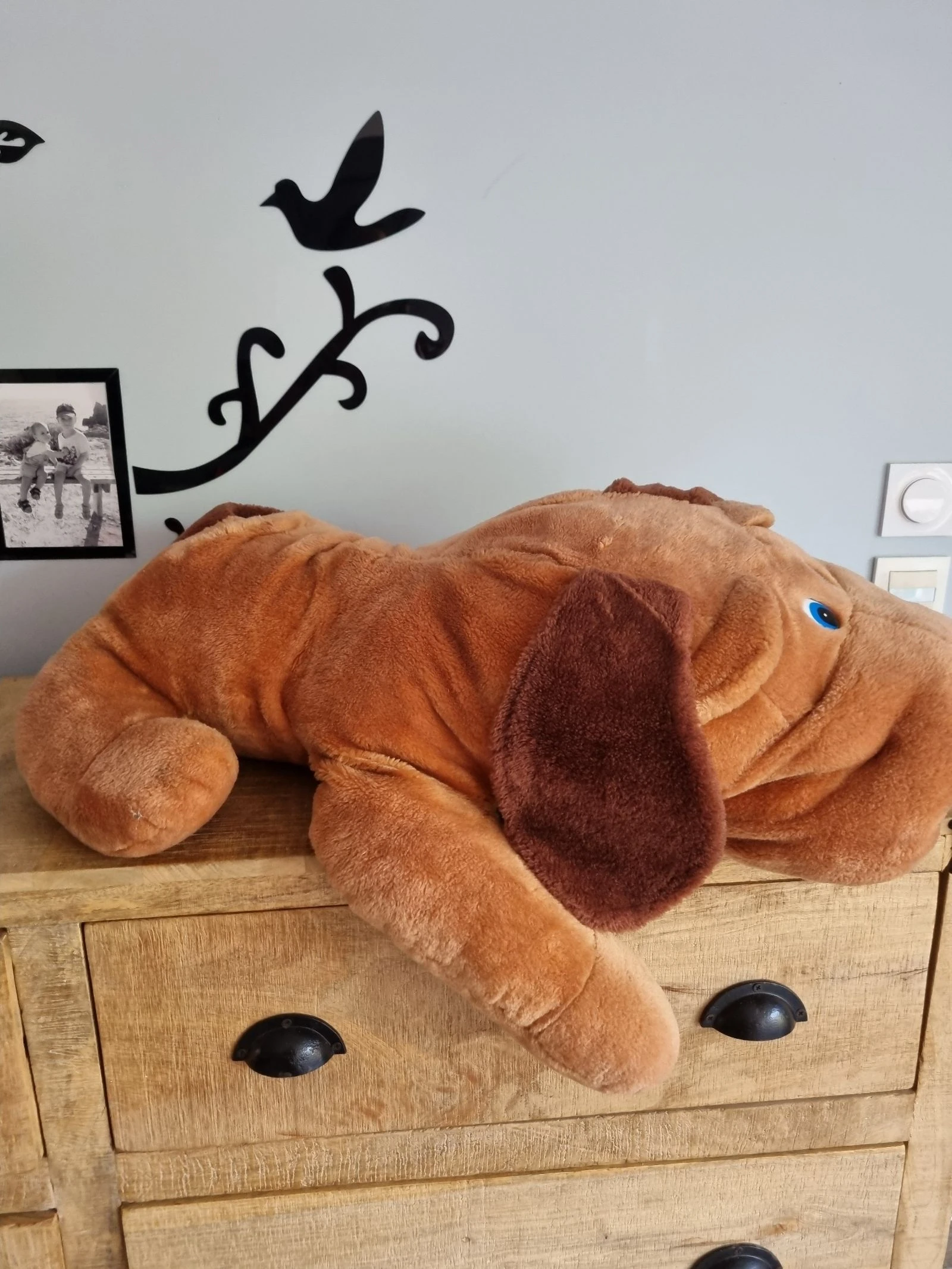 Grote pluche hond Vintage – Franse productie (Échauffour) 75 cm – photo 11